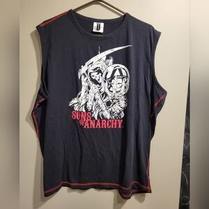 Sons of Anarchy Black Sleeveless Shirt, Size XL